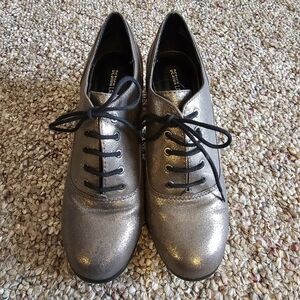 Women's Metallic Silver Loafers